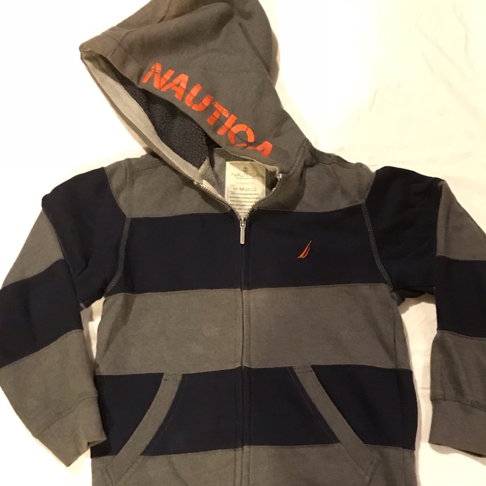 Nautica Boys Hoodie Blue & Grey- Size Med 10/12